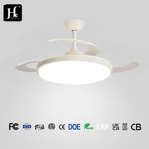 Ventilateur de plafond à fréquence variable ultra-fin invisible monobloc avec lampe pour salon, bureau, maison, style moderne - Product Image 3