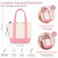 Sac fourre-tout mini en toile personnalisable avec logo, léger, minimaliste, multicolore, avec porte-clés et porte-monnaie, fermeture éclair durable
