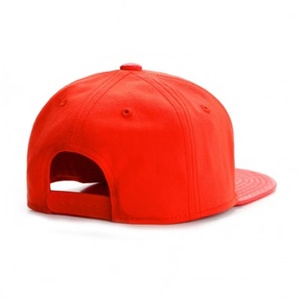 Plain Blank Solid Color <b>Flat</b> Brim Hat with Leather Visor Casual Sports Sun Hat for Adults <b>Men</b> Women Trucker Hat - Product Image 4