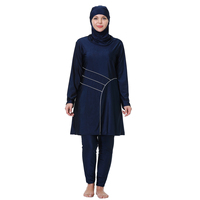 Maillot de bain musulman modeste à couverture complète à rayures personnalisées pour femmes grande taille 3XL-8XL pantalon Hijab vêtements de plage pour femmes natation