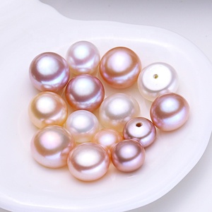 Wholesale MultiColor 3A+ Loose <strong>Pearls</strong> Button Flatback <strong>Pearl</strong> <strong>Beads</strong> Natural Freshwater Button <strong>Pearl</strong> - Product Image 2