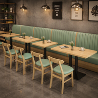 Excellent ensemble de mobilier de restaurant contemporain avec banquette de café double face et chaise et table en PU, idéal pour bar à domicile ou usage hospitalier