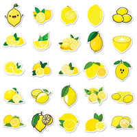 50 citroenfruit PVC waterdichte graffiti-bagagestickers voor bruiloft- en paasdecoratie op scootercomputertablet