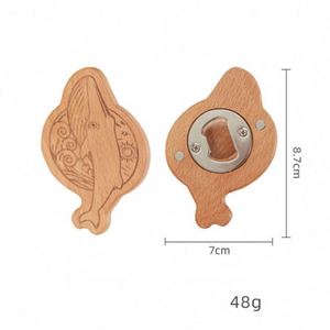 Abridor de Botellas Magnético para Refrigerador con Diseño Creativo y Mango de Madera, Ideal como Recuerdo - Product Image 3