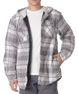 New Arrival Factory Price Custom Design Cotton <strong>Flannel</strong> <strong>Shirt</strong> <strong>Jacket</strong> With Hoodie <strong>Denim</strong> <strong>Lined</strong> Heated Crew Neck OEM Service - Product Image 5