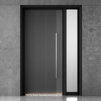 Porte d'entrée principale de villa minimaliste en alliage d'aluminium à double battant avec garantie de 5 ans pour maisons individuelles – Sécurité renforcée