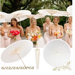 ร่มกระดาษวินเทจ DIY สีขาว สำหรับถ่ายภาพงานแต่งงาน อุปกรณ์ประกอบฉากคอสเพลย์ ตกแต่งปาร์ตี้ชายหาดฤดูร้อน ร่มกระดาษน้ำมันขนาดใหญ่ สไตล์โมเดิร์น - Product Image 6