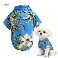 Gilet Hawaïen Tropical Respirant en Polyester Rose à Imprimé Noix de Coco et Ananas Petora, Idéal pour Chiens et Chats de Petite Taille – Collection Été, Meilleure Vente