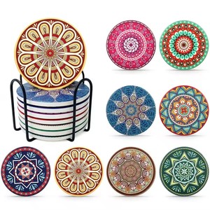 Wholesale Custom Sandstone Sublimation Coasters Promotional Blank Ceramic Round Coaster With Cork Back