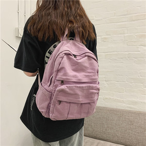 Retro <b>Waterproof</b> Polyester Canvas <b>Backpack</b> For Girls <b>School</b> Travel Shoulder Book Bag - Product Image 2