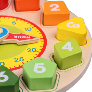 Hình Dạng Bằng Gỗ Đồng Hồ Phân Loại Trò Chơi Hỗ Trợ Giảng Dạy Thời Gian Số Khối Xếp Chồng Ghép Hình Câu Đố Học Tập Giáo Dục Đồ Chơi Cho Trẻ Em - Product Image 2