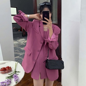 ชุดเดรสโค้ทผ้าแคนวาสทรงยาวสไตล์เกาหลี ชิคแบบฝรั่งเศส ปกเสื้อแบบมีปก ติดกระดุมสามเม็ด สายผ่าข้าง สำหรับฤดูใบไม้ร่วงปี 2026 ขายส่ง - Product Image 4