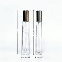 Flacon pulvérisateur de parfum vide en verre transparent 10ml 15ml, atomiseur à fine brume rechargeable, testeur avec capuchon doré, argenté ou noir