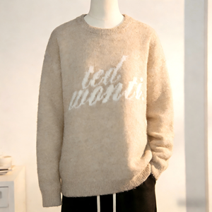 Suéter <span class=keywords><strong>de</strong></span> Cuello Redondo para Hombre, Mezcla <span class=keywords><strong>de</strong></span> Lana 100%, Estilo Casual Holgado, Tallas Grandes, Personalizable con Logotipos, Moda Primavera - Product Image 2