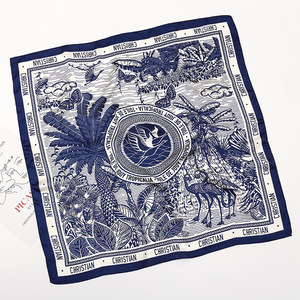 Foulard en soie motif Robin, plantes et fleurs, <span class=keywords><strong>petit</strong></span> carré, élégant et raffiné, châle décoratif tendance pour femme - Product Image 4
