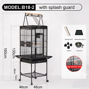 Jaula de Hierro Resistente y Lujosa para Pájaros, con Gran Espacio y 4 Ruedas, para Loros, Canarios, Guacamayos, Periquitos, en Venta - Product Image 2