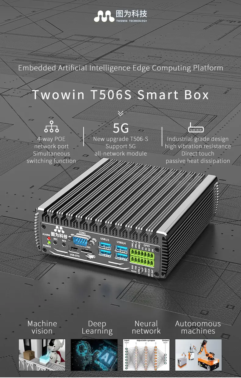 Thông minh ai cạnh máy tính hộp NVIDIA jetson TX2 NX Xavier NX twowin t306/T506 mô-đun phát triển Kit