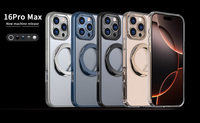 Coque de téléphone pour iPhone 16 Pro Max, nouvelle coque transparente en titane désertique, aspiration magnétique, pivotante, anti-chute, coque 15pro, 16plus