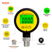 Moray ME260P Pengukur Tekanan Digital LCD Akurasi Tinggi untuk Pengukur Tekanan Udara dan Oli, Transduser Tekanan Digital, Pengukur Vakum Digital