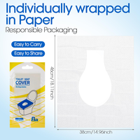 Couvre-siège de toilette biodégradable, pack de voyage, couvre-sièges de toilette en papier soluble dans l'eau pour les touristes, les aéroports et les voyages en avion