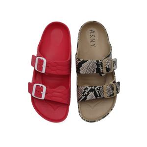 Sandalia plana de EVA con dos correas para <span class=keywords><strong>mujer</strong></span>, Punta abierta, soporte para arco anatomico, con ventosa de tacón, color verde - Product Image 1