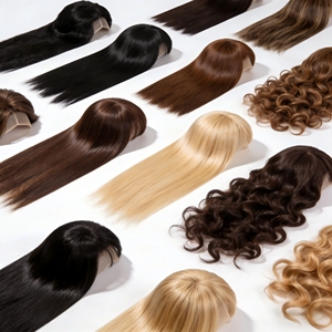 วิกผมยาวแบบเต็มศีรษะสำหรับผู้หญิงตะวันตก ทำจากไหมแท้ ดูเป็นธรรมชาติ ลอนลึก มีหน้าม้า - Product Image 4