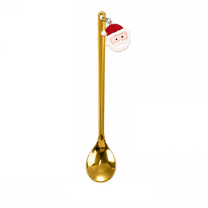 Coffret Cadeau de Noël Créatif Horeca – Ensemble de <span class=keywords><strong>Couverts</strong></span> en Acier Inoxydable Effet Miroir Écologique avec Pendentif Dessin Animé Doré et Argenté - Product Image 5