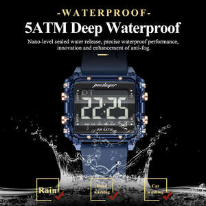 Poedagar E123 New Fashion Men Digital Sports Watch LED Display 50M Waterproof Multifunction <b>Electronic</b> Wristwatch Silicone Reloj - Product Image 5
