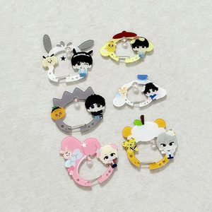 Gantungan Kunci Carabiner Akrilik Anime Custom, Klip Pegas Logam Tahan Lama, Gantungan Akrilik Bentuk Kustom, Carabiner Akrilik Buram - Product Image 5