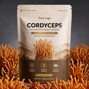 Qidan - Polisacáridos al 30% de Cordyceps Militaris de Alta Potencia, Cuerpo Fructífero, en Formato de Tambor/Botella, Venta al por Mayor de Marca Privada - Product Image 6