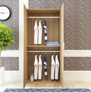 Armoire double <span class=keywords><strong>porte</strong></span> simple et moderne en bois, armoire économique à deux portes pour la maison, armoire à vêtements à assembler - Product Image 5