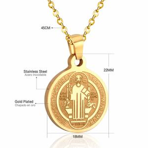 Collier pendentif Vierge Marie MiLaTu pour homme, couleur or, acier inoxydable, collier de prière pour femme et homme, bijoux religieux - Product Image 4