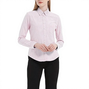 Chemise d'uniforme professionnelle à manches longues en coton Oxford 100 % rayé, style simple et polyvalent, nouvelle collection Printemps-Été 2026 pour femme - Product Image 5