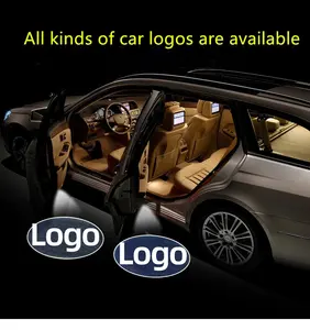 Logotipo personalizado de fábrica, luz de bienvenida inalámbrica, luz de proyector LED HD para puerta de coche, luz de logotipo para puerta de coche