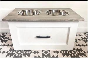 Tempat Makan Anjing 2 Mangkuk, Tempat Makan Anjing 2 Mangkuk Anjing Pengangkat Laci & Pemberi Makan Otomatis - Product Image 2