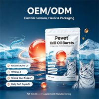 Pevet OEM ODM Huile de Krill en Billes Éclatantes Sachet Individuel Formule Personnalisée Marque Privée Fabricant de Billes Éclatantes d'Huile de Krill