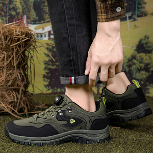 Chaussures de randonnée pour hommes, bout rond, tige synthétique, doublure en maille, semelle extérieure en caoutchouc, imperméables, antidérapantes, respirantes, pour la marche en plein air en automne - Product Image 2