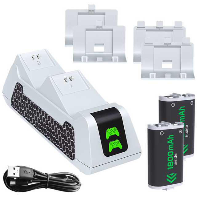 Dual Charging Station Controller Charger for Xbox One/Series X/S Controller Charging Dock with Rechargeable Battery Pack
