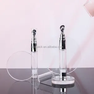 Phong Cách Mới 10Ml Rỗng Nhựa Chân Không Mắt Kem Chai Refillable Xách Tay Kẽm Hợp Kim Kim Loại Applicator Vial