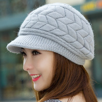 Gorro de invierno para mujer, gorro de ala ancha para mantener el calor, gorros tejidos, gorros suaves de alta elasticidad para mujer, gorro para niña