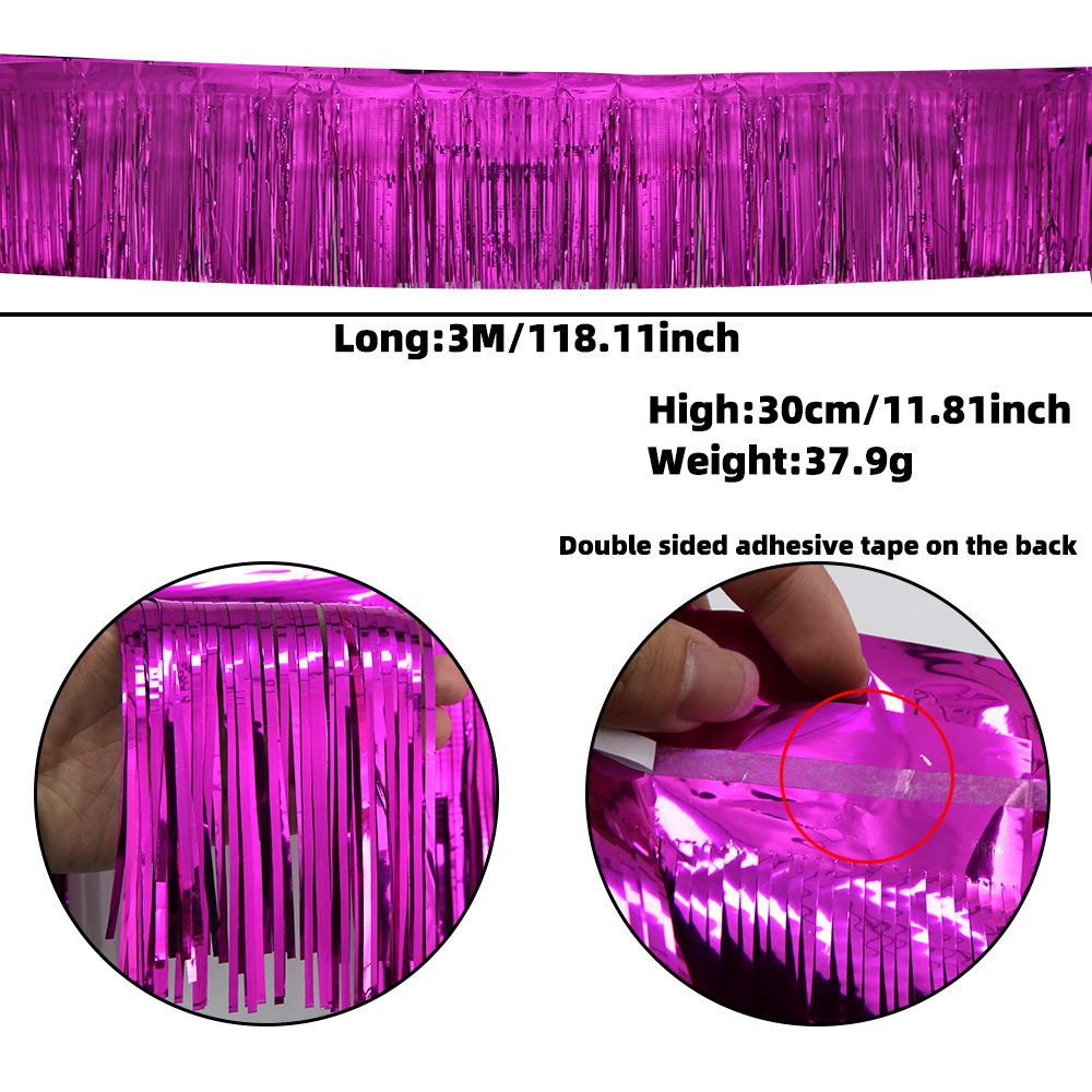 Pancarta de seda de lluvia rojo rosa brillante - 30*300cm