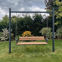 Balançoire à bascule en bambou pour l'extérieur, chaise suspendue double - Meubles d'extérieur pour cour et jardin