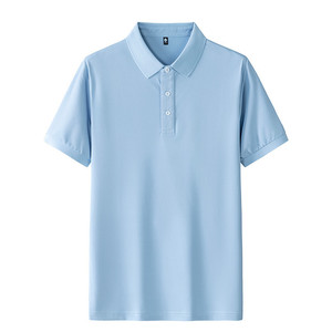 Polo Shirt Short Sleeve Solid Color Polyester Breathable Daily Wear - Product Image 4