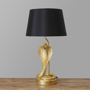 Lámpara de mesa de serpiente de animales dorados de resina para decoración del hogar de calidad superior moderna - Product Image 6
