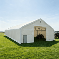 Abri en acier à double treillis 40x80 pieds, tente d'entrepôt temporaire grande envergure en tissu PVC imperméable pour stockage industriel et stationnement de voitures