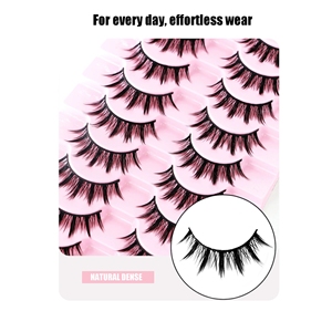 Dix paires de faux cils véganes en PBT à tige rigide, effet naturel, style <span class=keywords><strong>Manga</strong></span> Little Devil, pour un regard éclatant et épaissi - Product Image 4