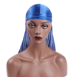 Bandeaux personnalisés unisexe pour cyclisme Du Rags Dorag Long Tail Wide Straps Silky Durag pour hommes femmes 360 Wave Braids - Product Image 3