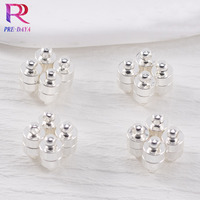 Bouton artisanal DIY en alliage de zinc plaqué or 18 carats avec fermoir magnétique cylindrique à 2 trous, écologique pour bracelets et colliers