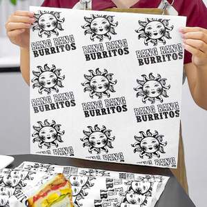 Custom Disposable <b>Food</b> Grade Greaseproof <b>Wrapping</b> Sandwich <b>Paper</b> Waterproof Oil Proof for Hamburger Fried Chicken Cake Bread - Product Image 5