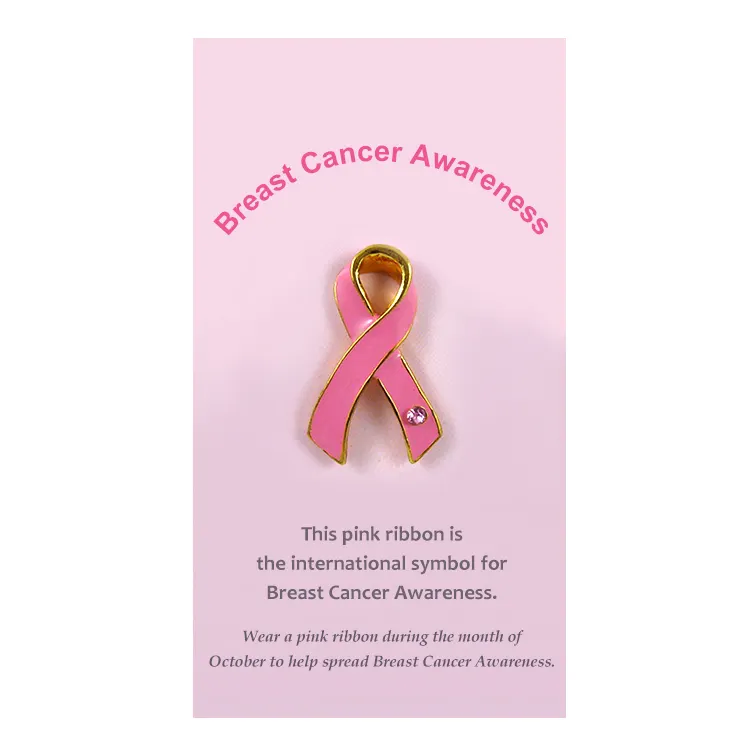 Wholesale Cancer Ribbon Pin Breast Cancer Awareness Ribbon Lapel Pins Badge